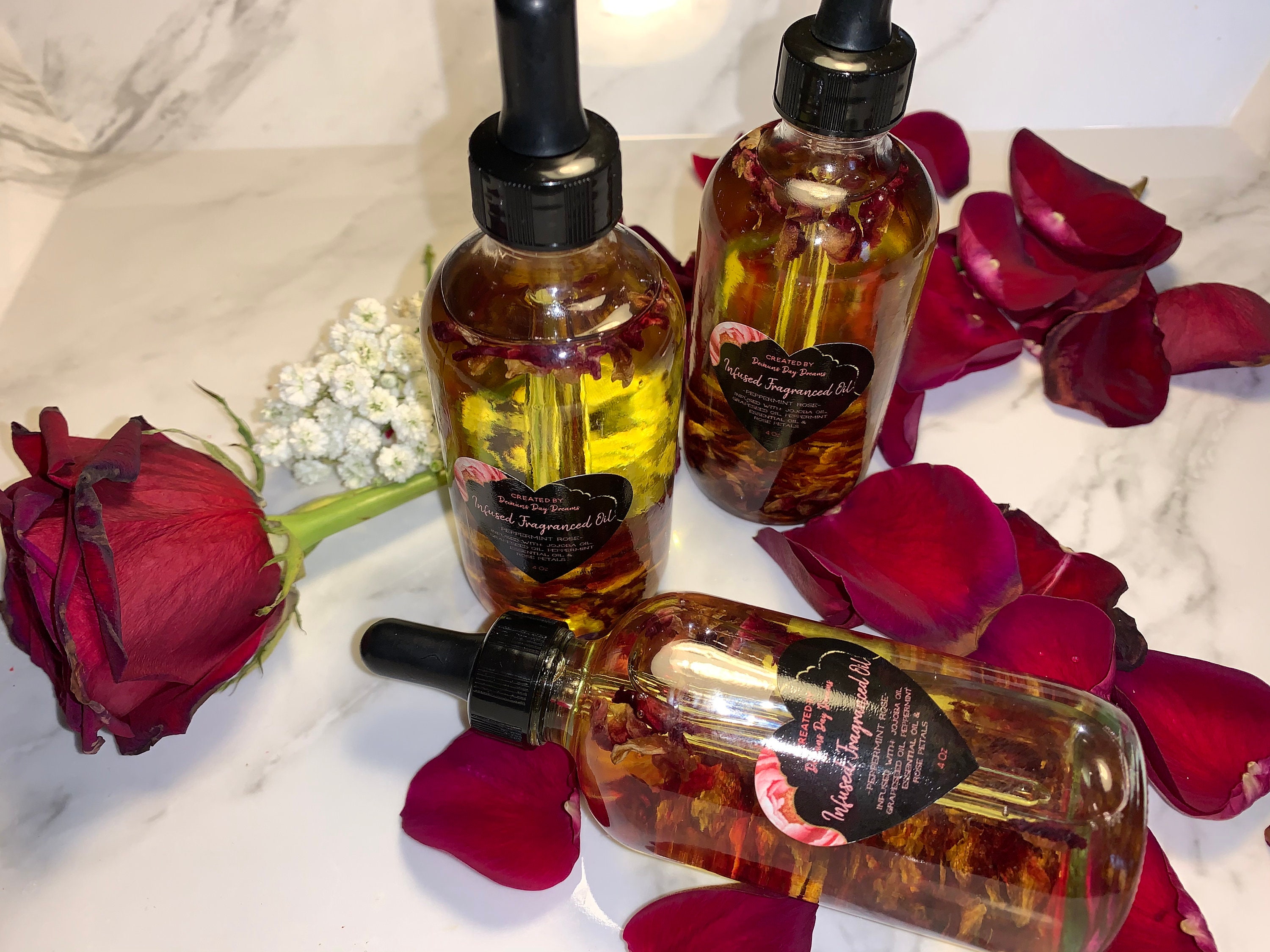 Rose Oil Face Serum Body Oil Herbs Infused Antiaging Etsy