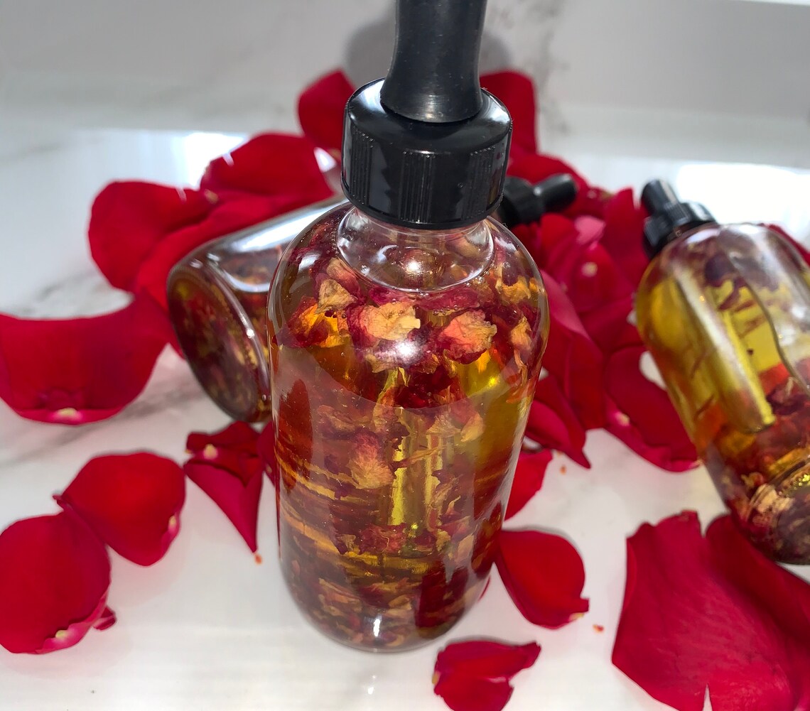 Rose Oil Face Serum Body Oil Herbs Infused Antiaging Etsy