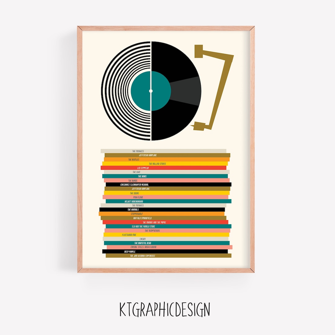 Vinyl Records, Music Wall Art, Printable Wall Art, Music Album Art, Mid