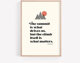 Rock Climb Art Print: Motivational Quote Poster (Digital Download)