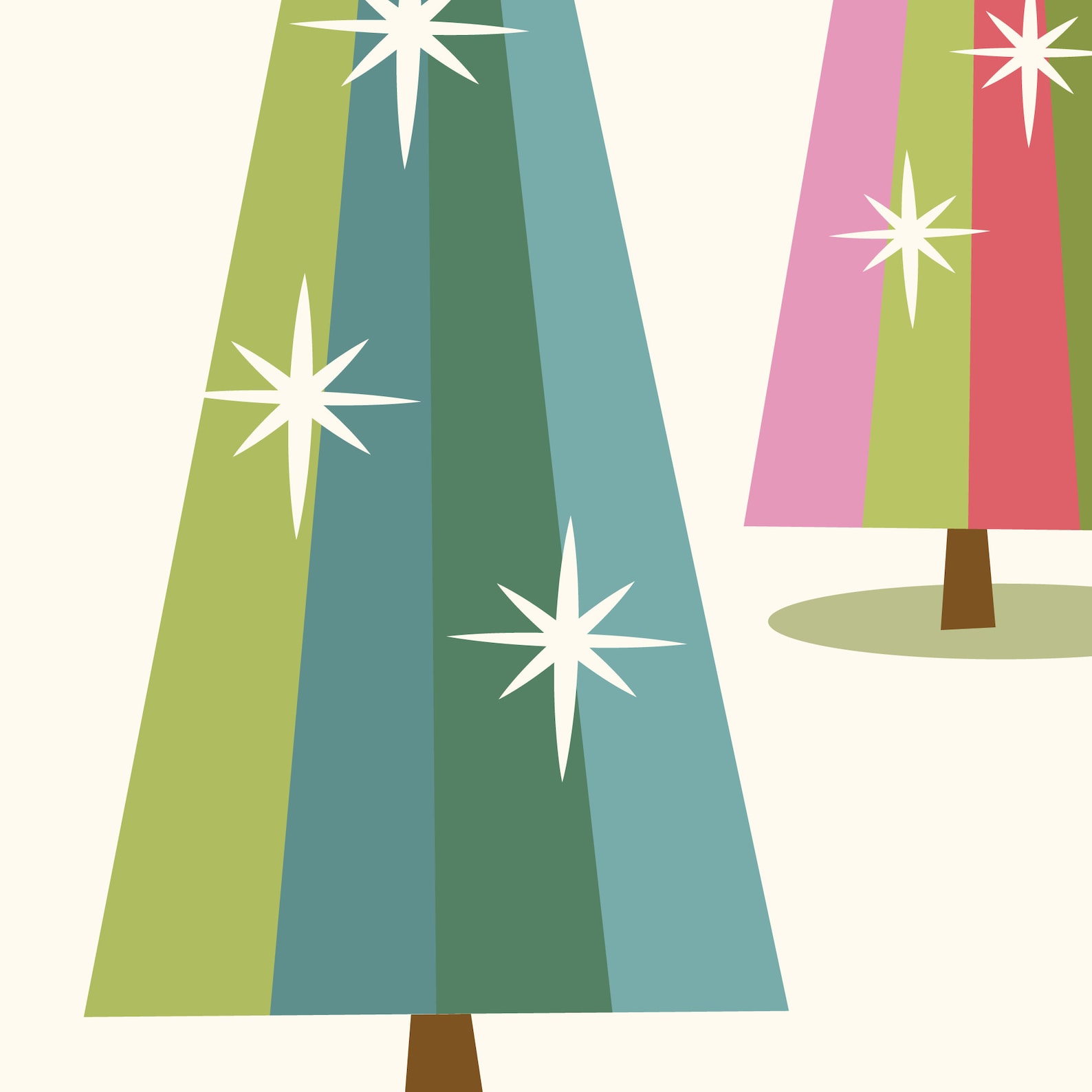 Mid Century Modern Christmas Wall Art Vintage Christmas Tree - Etsy