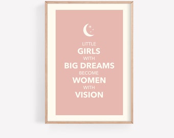 Afdruk meisjeskamerbevestiging: decor Big Dreams (digitale download)