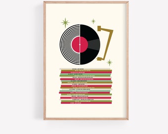 Mid Century Modern Christmas Vinyl Record Print (Digital Download)