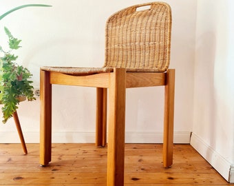 Tobia Scarpa design chairs 70s 6x dining room chair rattan ash E229