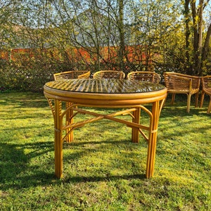 Rattan seating group 80s Rausch Design 7-piece garden furniture image 5