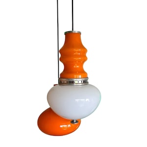 70s hanging lamp orange - Etsy 日本