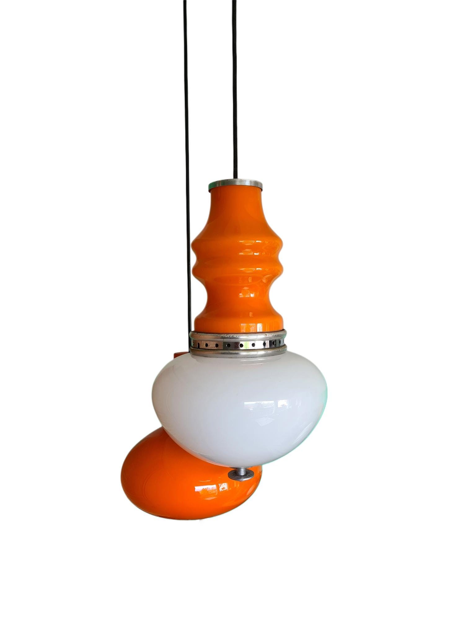 70s hanging lamp orange - Etsy 日本