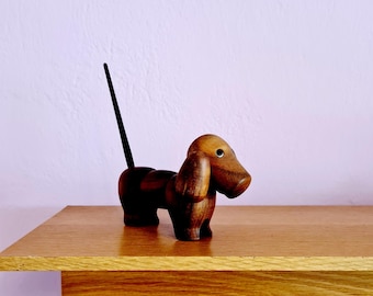 Danish design teak wood sculpture dachshund dachshund vintage 60s