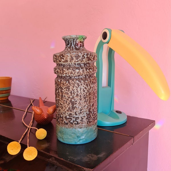 Große VEB Haldensleben Vintage fat lava Vase mint Keramik türkis