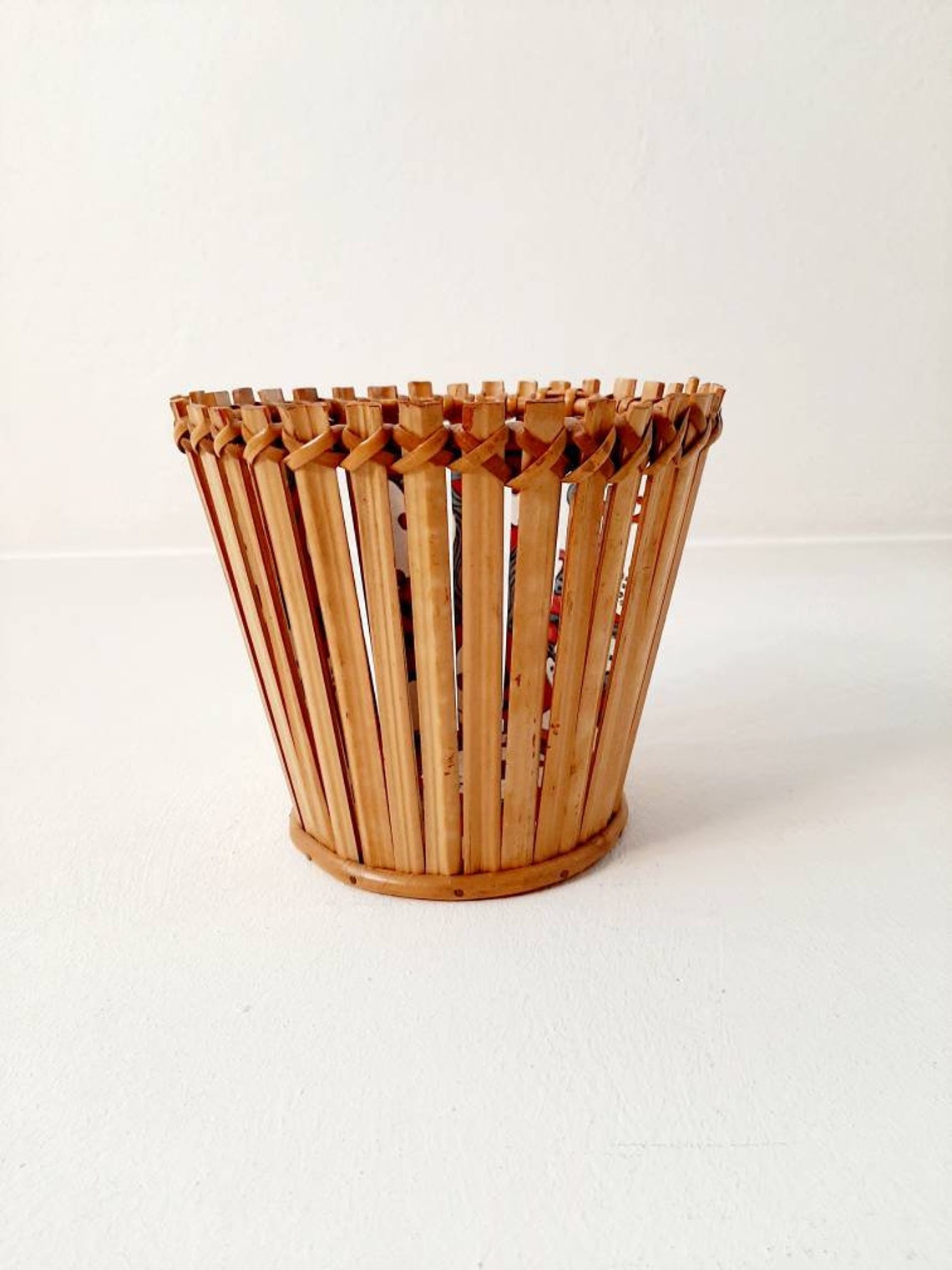 Bombastic fancy bambou plant basket 50s Etsy