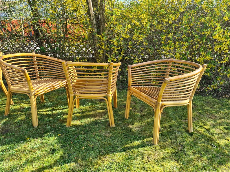 Rattan seating group 80s Rausch Design 7-piece garden furniture image 6