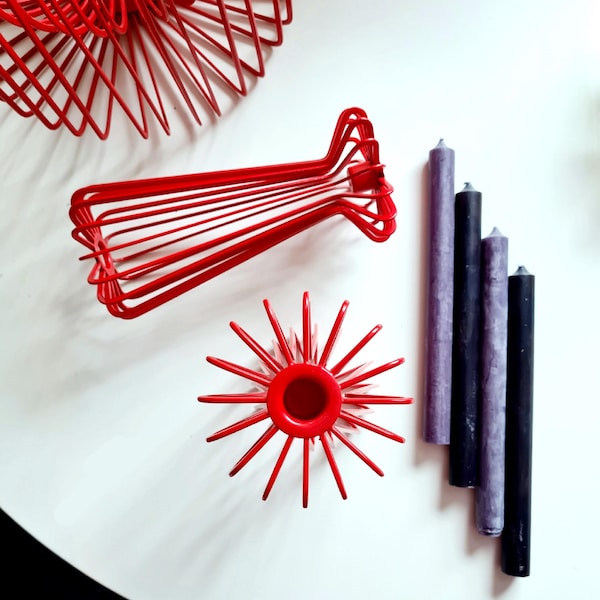 Vintage Ikea Tradig Design red candlestick