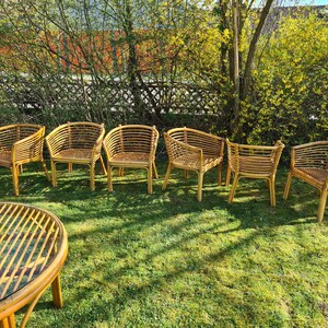 Rattan seating group 80s Rausch Design 7-piece garden furniture image 4