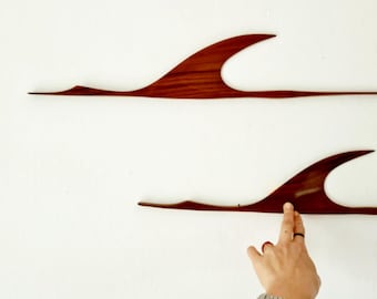 Duo 1960s Teak Cranes Mid Century Wall Decor