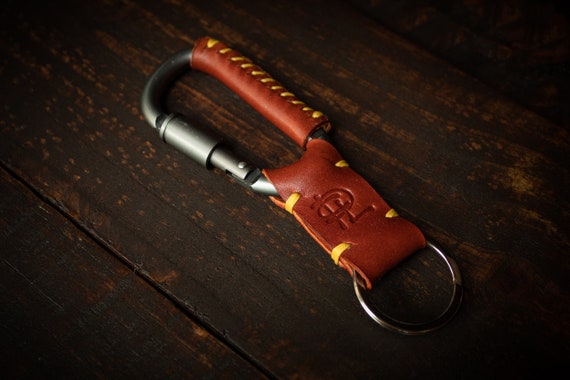 PCL Carabiner Wrap Key Chain - Minimalist Full Grain Leather