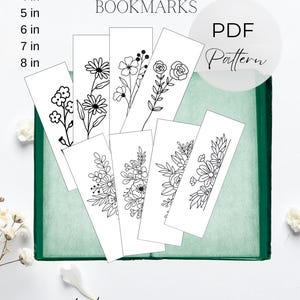 8 Stick-and-Stitch-Handstickerei-Lesezeichenmuster für Kleidung, Accessoires, Tragetaschen (PDF)