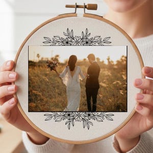 Multi Größe Blumen Valentinstag Bilderrahmen Hand Stickerei Muster, DIY Hoop Art (Digitaler Download)