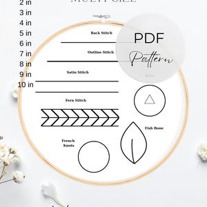 Beginner Hand Embroidery Stitches Guide: Basic Stitching Practice Sampler (PDF Pattern)