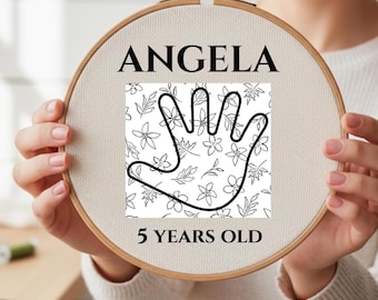 Personalized Handprint Embroidery Keepsake Stick and Stitch Pattern (Digital Download)