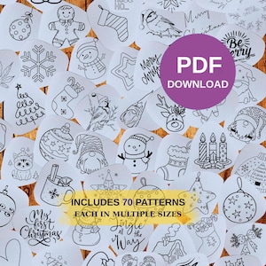 Patrones de bordado navideños: Gnomo, muñeco de nieve, adornos (descarga digital)