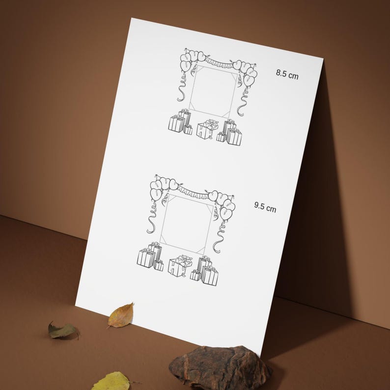 Birthday Photo Frame Embroidery Pattern: Balloons, Gifts, Banner (PDF ...