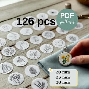 126 Mini Stick Stitch Handstickerei Muster PDF Bundle, wasserlösliche Stabilisierung winzig klein für gestickte Anhänger, Kleidung Designs