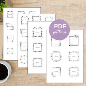 12 Floral Beanie Embroidery Patterns: Stick and Stitch Botanical Logo Frames (Digital Download)