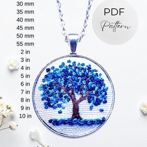 Hand Embroidery Tree Pattern, Printable Mini and Large Sakura Stick and Stitch Designs, Peel Paper Water Soluble Stabilizer Modern DIY Craft