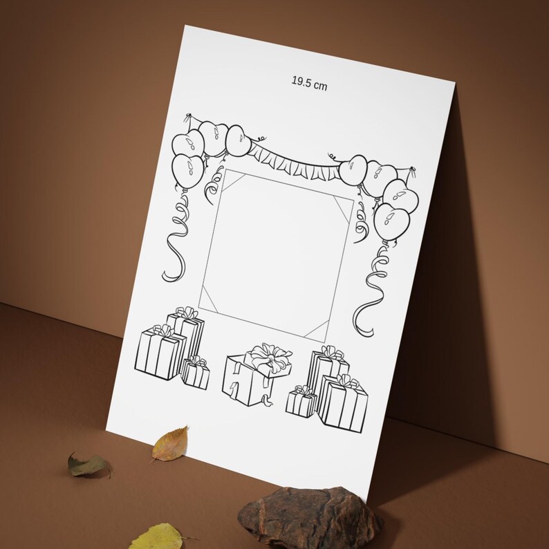 Birthday Photo Frame Embroidery Pattern: Balloons, Gifts, Banner (PDF ...