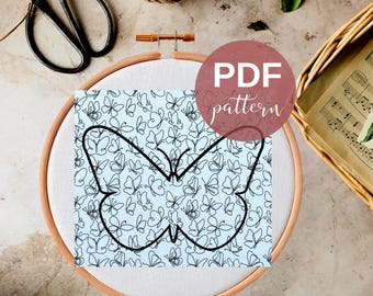 Plantilla de impresión de mano, patrón de bordado de huella de mano, recuerdo de bordado de huella de mano DIY, adorno imprimible para bebé y niño.