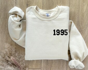 1995 College Style Number 1995 Birthday Year 30th Birthday Unisex Crewneck Sweater Sweatshirt