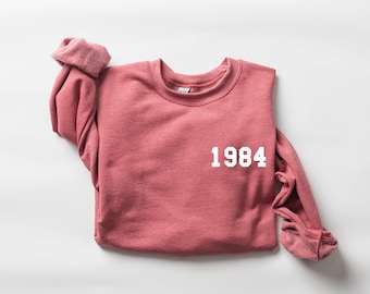 1984 College Style Number 1984 Birthday Year 40th Birthday Unisex Sweater Sweatshirt