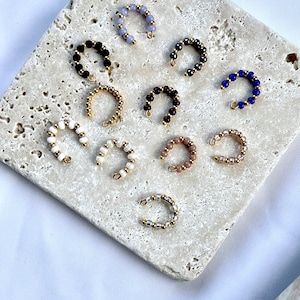 Edler Earcuff/ Ohrklammer/ Ohrmanschette au Rocailles Glasperlen und Edelstahl