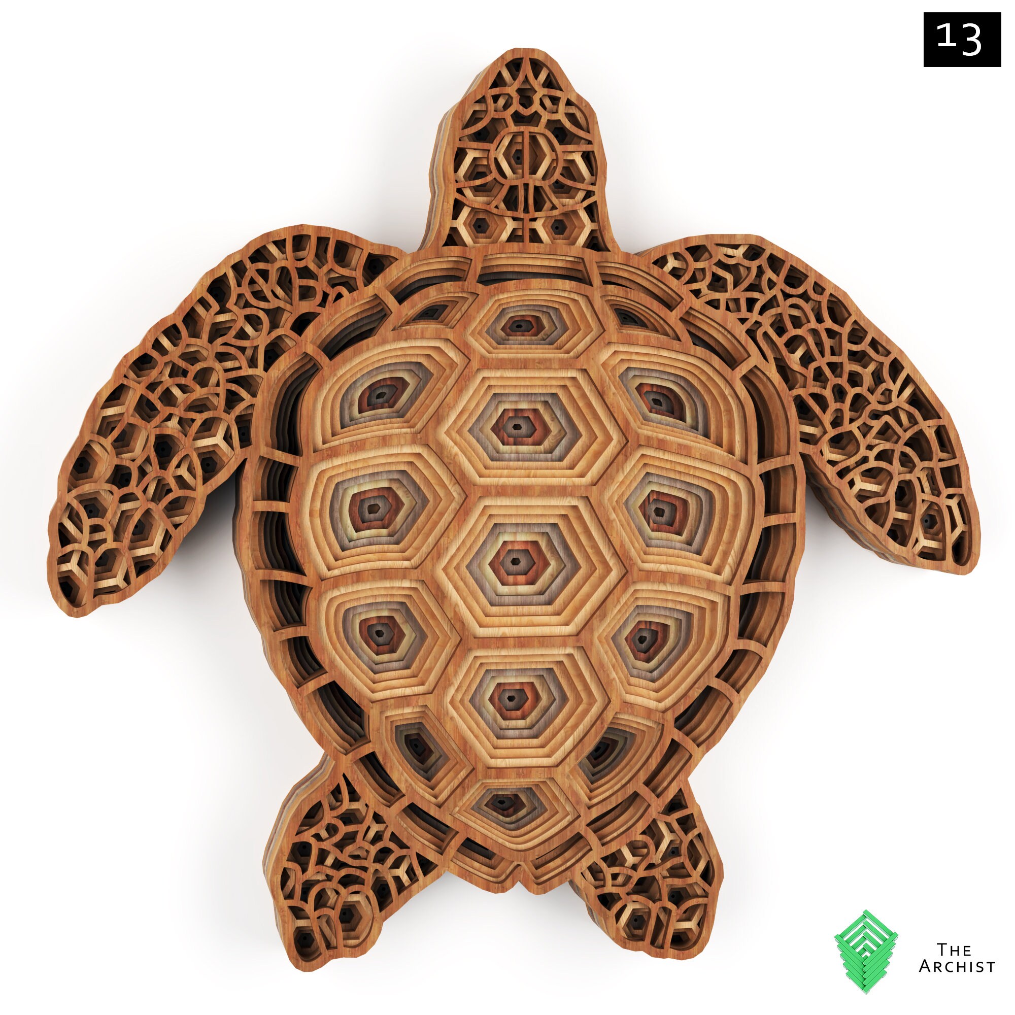 Download Turtle Svg Turtle Mandala Svg Layered Svg Surfing Waves 3d Etsy