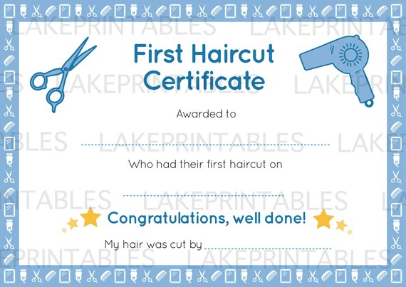 FREE Baby s First Haircut Certificate Editable And 47 OFF