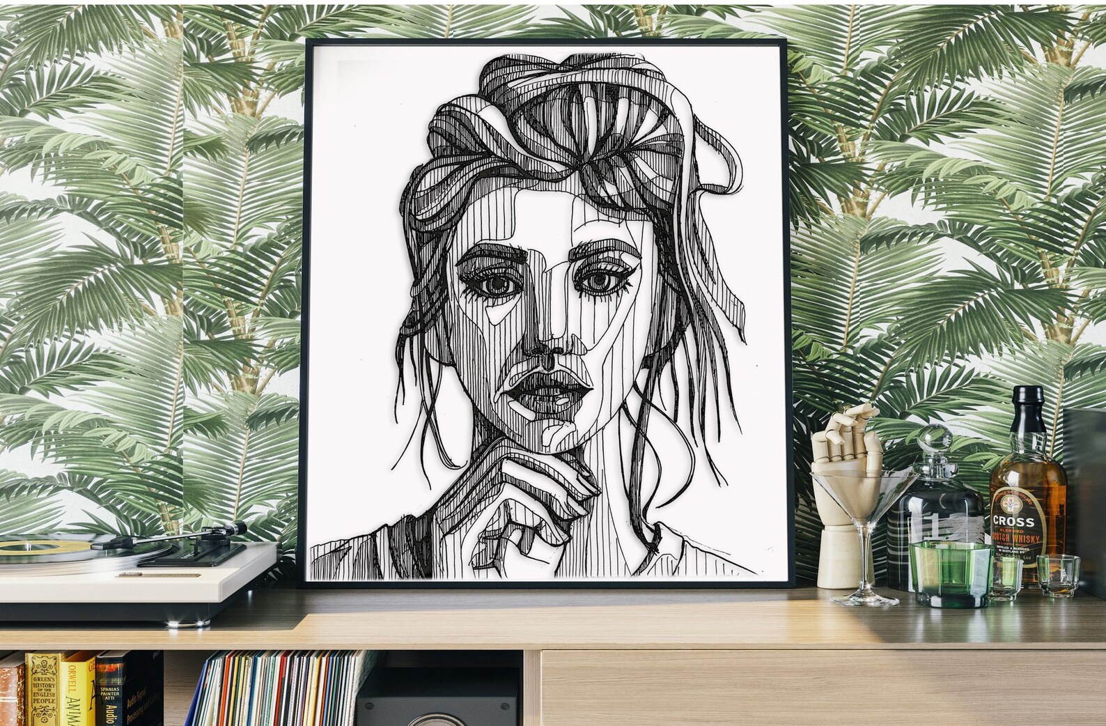 Framed Wall Art Simple Artwork Modern Line Drawing Wall Art Etsy