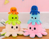 Octopus Big Plush Reversible Toy 2021 Moodie Angry or Happy Flip Toy Adorable Emotion Octopus Plush Plush Adults and Kids Gift for Her