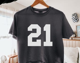 Custom Number Comfort Colors Cropped Shirt, Game Day Crop Top Tee, Custom Football T-Shirt,  Personalized Kids Team Shirt, Baseball Mom