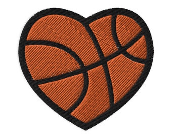 Basketball Patch, Basketball Iron on Patch, Sew On Patch, Basketball Lover Gift, Basketball Player Embroidered Patch, Basketball Heart Patch