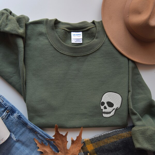 Sweatshirt with Skull Motif