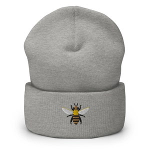 Bee Embroidered Beanie, Bumble Bee Hat, Beekeeper Gift, Bee Lover Gifts, Bee Embroidery, Save The Bees, Bee Toque, Bee Winter Hat, Honey Bee