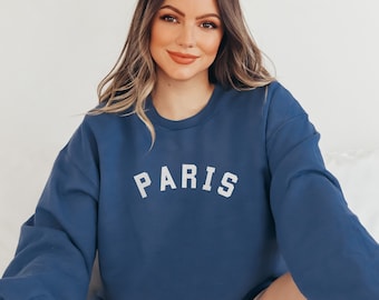 Paris Sweatshirt Embroidered, Trendy Paris Crewneck, Paris Lover Embroidered Shirt, Paris Sweater, Parisian, Paris France Family Trip Crew