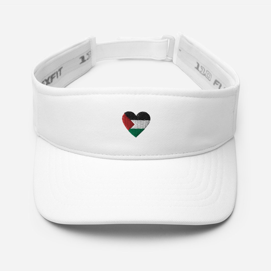 Palestine Flag Heart Visor, Embroidered Palestinian Flag Hat, Pro ...