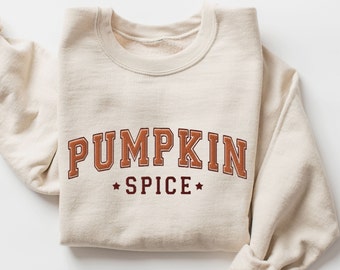 Embroidered Pumpkin Spice Sweatshirt, Fall Pumpkin Spice Crewneck, Pumpkin Spice Latte Lover Shirt, Fall Clothing, Pumpkin Embroidery