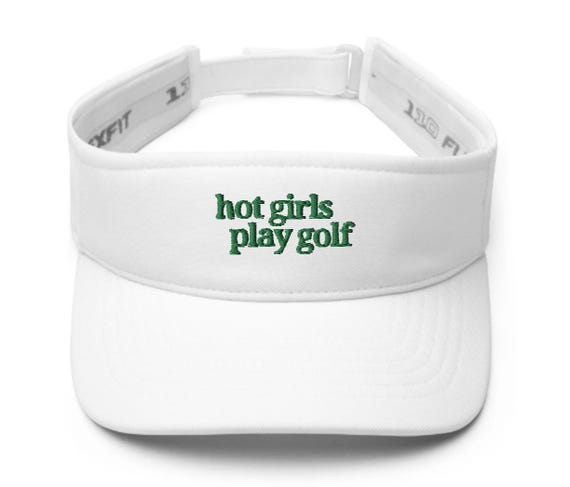 Hot Girls Play Golf Visor, Fun Golf Hat, Cute Gift for Golfer, Funny Golf Gifts, Embroidered Golf Visor, Golf Apparel