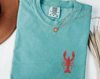 Embroidered Lobster Shirt, Shellfish Comfort Colors Tshirt, Maine Lobster Lover Crewneck, Summer Cape Cod Shirt, Foodie Gift, Lobsters