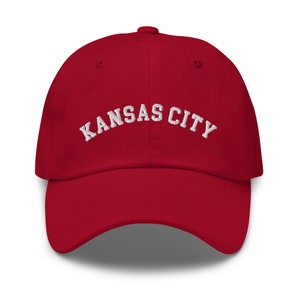 Kansas City Baseball Cap, Embroidered City Dad Hat, Embroidery, Kansas City Football Team Fan, Game Day Cap, Kansas Family Trip, Kansas Gift image 3