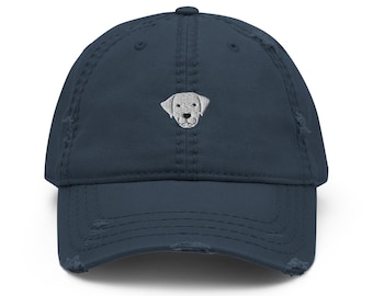 Labrador Retriever Hat, Lab Distressed Dad Hat, White Labrador Cap, Pale Yellow Labrador Baseball Cap, Labrador Mom, Lab Mom, Lab Mama Hat