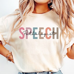 Speech Therapy Comfort Colors Shirt, SLP Shirt, Speech Pathologist Crewneck Tee, Gift for SLP Grad Student, SLPA, Speech Therapist TShirt