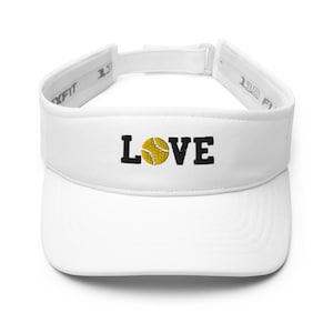 EMBROIDERED Love Tennis Visor, Tennis Team Visors, Tennis Club Gifts, Tennis Player Merch Apparel, Tennis Hat, Embroidery, Tennis Fan Gift
